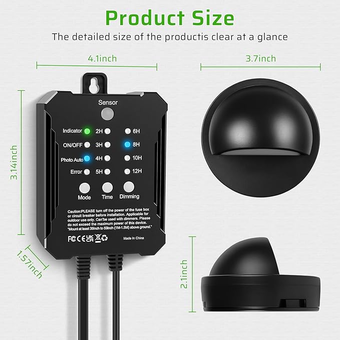 Low Voltage LED Deck Lights Kit, IP67 Waterproof Fence Lights with Transformer Timer and Photocell Sensor, Warm White Outdoor Landscape Step Lighting for Garden, Walkway, Stair Post Railing 6 Pack