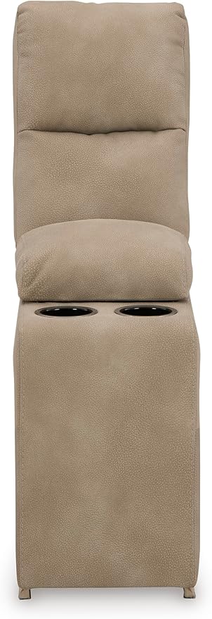 Signature Design by Ashley Next-Gen DuraPella Contemporary Faux Leather Modular Wall Hugger 3-Piece Power Reclining Sectional Loveseat with Console, Adjustable Headrest and USB Ports, Light Brown