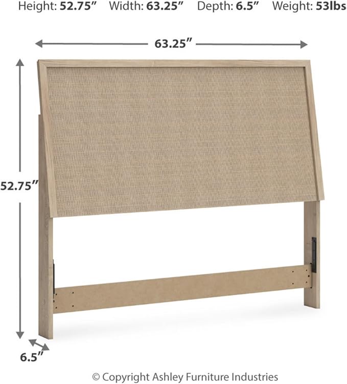 Signature Design by Ashley Cielden Contemporary Panel Headboard, Queen, Beige