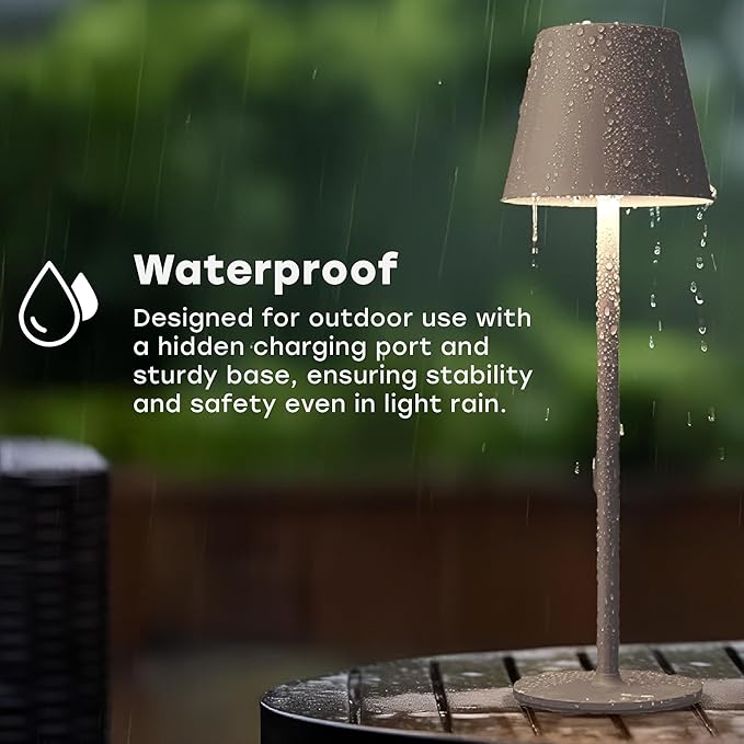 2 Pack Cordless Table Lamp,Portable LED Desk Lamp, 5200mAh Battery Operated, 3 Color Stepless Dimming Up, for Restaurant, Bedroom, Bars, Outdoor Party, Camping, Coffee Shop Night Light Brass