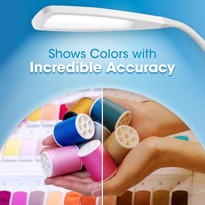 OttLite ClearSun Flex LED Floor Lamp with LED Technology - Touch Activated Controls, Adjustable Neck, Smart Memory Feature - Great for Office, Home, Dorm, Bedroom, College, & Living Room