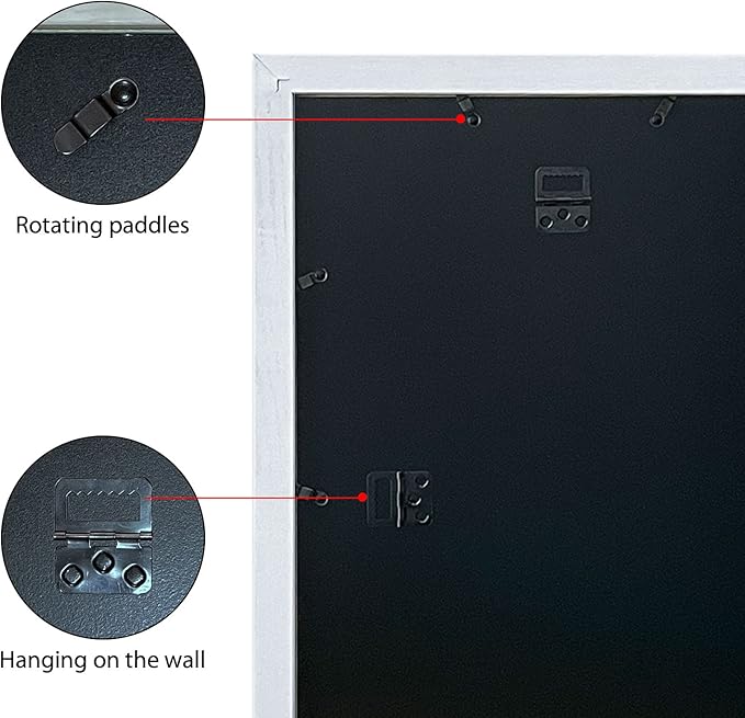 VCK 20x30 Poster Frame - Wooden White Picture Frames with Plexiglass, Natural Woodgrain Wall Gallery photo frames
