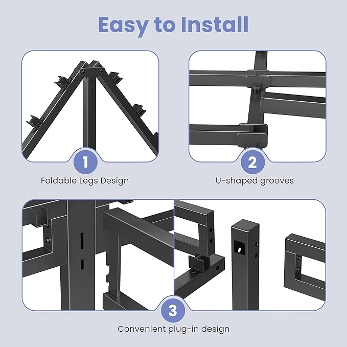 NKZ 18 Inch Twin Size Bed Frame, Metal Bed Frame & Box Spring 2 in 1 Platform with Round Corner Legs, 4000Lbs Heavy Duty Metal Frame, Mattress Slide Stopper, Headboard Hole, Noise-Free, Easy Assembly