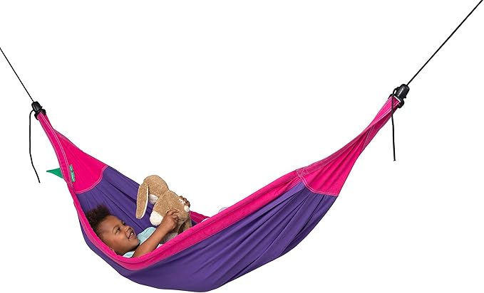 LA SIESTA Moki Kids Hammock for Indoor & Outdoor Play, Easy-to-Clean Materials, Super Soft Cotton, Ages 3-12, Max 175 Lbs, Lily