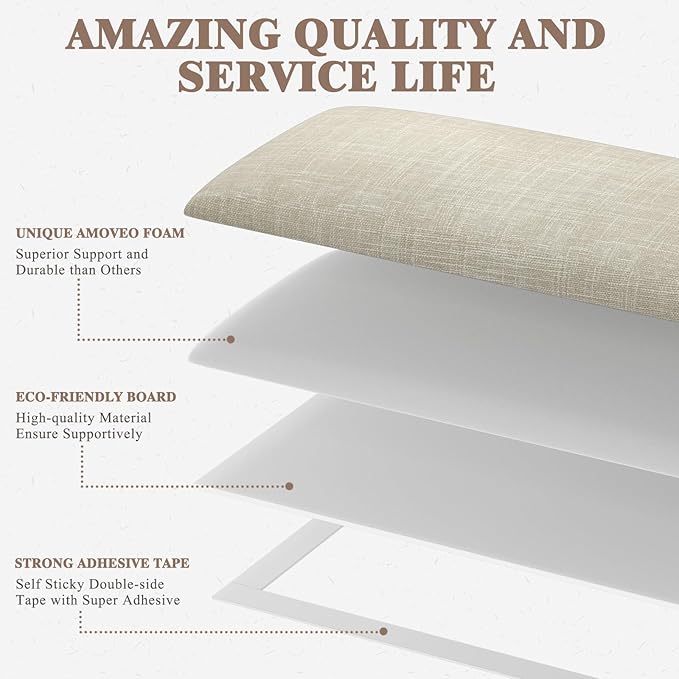 Upholstered Headboard for King Size Bed, Wall Mounted & Peel and Stick Headboard, Soundproof DIY Wall Panels, Fabric Tufted Head board in Modern Design for Bedroom (12 Panels, Each 23.62"x9.84"）