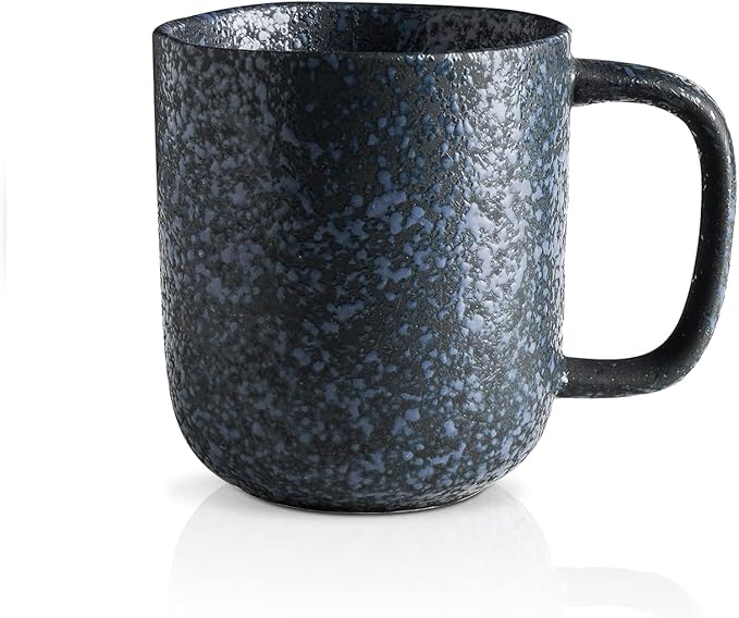 Stone Lain Stoneware Dish Set, 4 Mugs, Tom - Gray and Blue