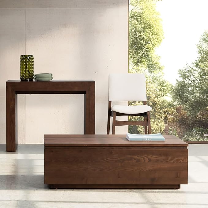 Transformer Table Lift Top Coffee Table with Storage, Modern Coffee Table for Living Room, Home Office & Dining, Space-Saving Small Coffee Desk with Panel Hidden Storage for Transformer Dining Table