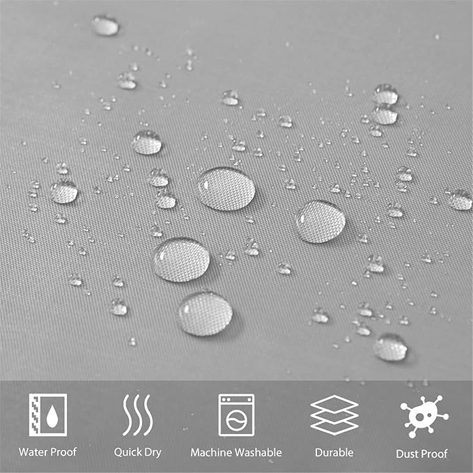 No Hook Extra Wide Shower Curtain,Polyester Fabric Shower Curtain Liner with 14 Plastic Split Grommets,Hotel Style Machine Washable & Waterproof Curtains for Bathroom,Light Grey 108x72 Inch