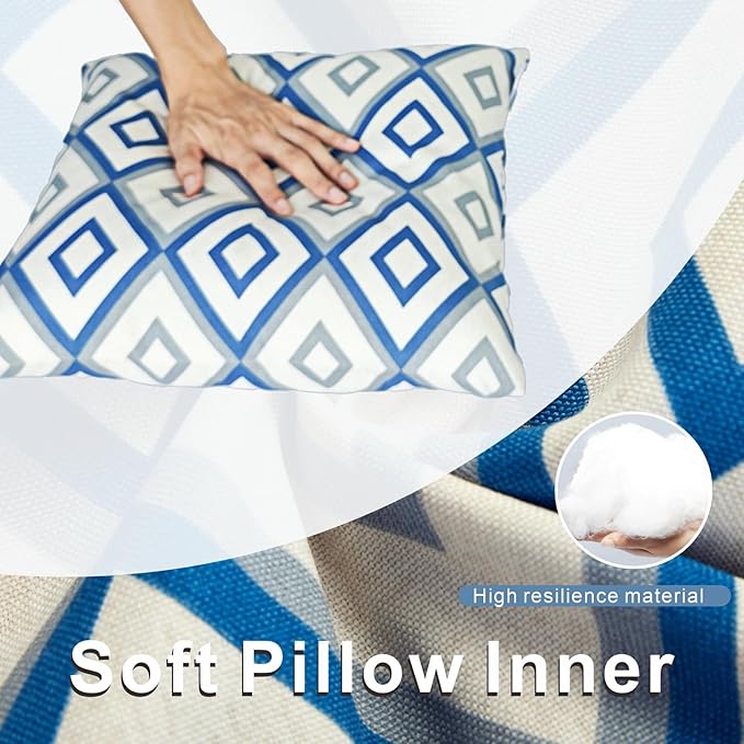 JMGBird Patio Pillows Waterproof with Inserts 18 * 18 Inch Outdoor Pillow for Patio Furniture