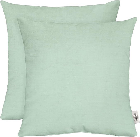 RSH DECOR: Sunbrella Square Throw Pillows Set of 2 | 24" x 24" | Water and Fade-Resistant Performance Fabric | Outdoor Pillow Covers with Down-Alternative Inserts | Canvas Spa