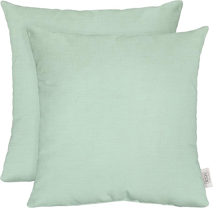 RSH DECOR: Sunbrella Square Throw Pillows Set of 2 | 17" x 17" | Water and Fade-Resistant Performance Fabric | Outdoor Pillow Covers with Down-Alternative Inserts | Canvas Spa