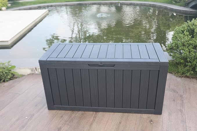 BTEXPERT 70 Gallon Outdoor Storage Container Deck Box for Patio Furniture Garden Tools Cushions Sports Equipment Waterproof Lockable Stainless Steel insert UV Resistant