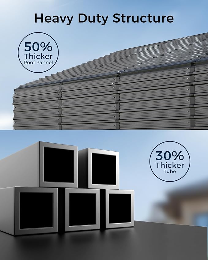 10x15FT Heavy Duty Metal Carport with Galvanized Steel Roof - All-Weather Car Shelter for Cars, Trucks, Boats, Reinforced Frame, Enhanced Base, Metal Car Port Garage