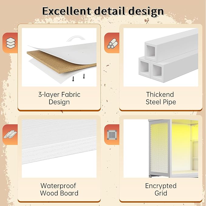 55" W TV Stand for Bedroom with LED Lights & Power Outlets Dresser TV Stand with 2 Drawers for 65" TV with Open Storage Shelves