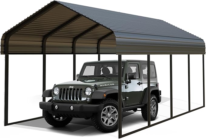 Durable Metal Carport 10 x 20FT Heavy Duty for Cars - Large Garage Shelter Solution,All-Weather Portable Car Garage Canopy Shelter for Cars & Boat Cover for Yard