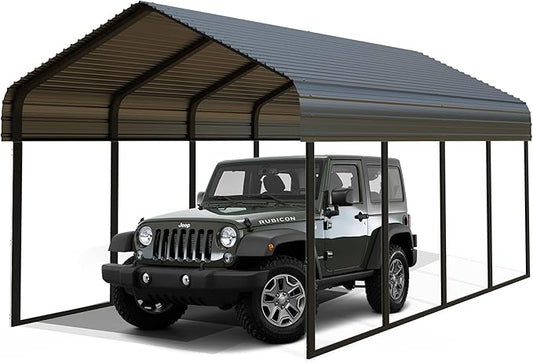 Durable Metal Carport 10 x 20FT Heavy Duty for Cars - Large Garage Shelter Solution,All-Weather Portable Car Garage Canopy Shelter for Cars & Boat Cover for Yard