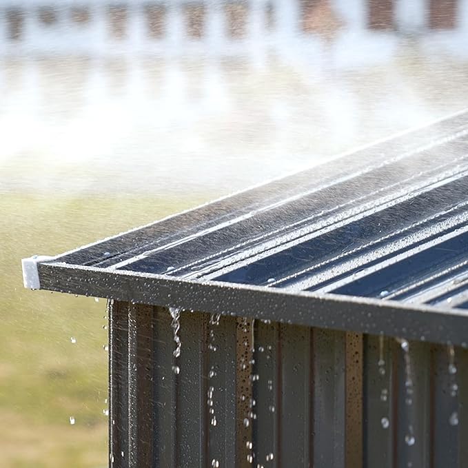 COMHOMA Shed Outdoor Storage Shed Metal,Lockable Doors Tool Sheds with Sloping Roof,Steel Garden Shed with Air Vent for Backyard,Patio,Lawn,Poolside (Grey, 5'*3')