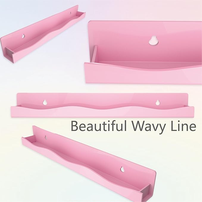 YMVV 6 Colors Nail Polish Wall Mounted Shelf,15 Inch Nail Polish Floating Shelves for 66-90 Bottles Multi-Purpose,Ideal Gift, Great Display for Salons Retailers,6 Pack