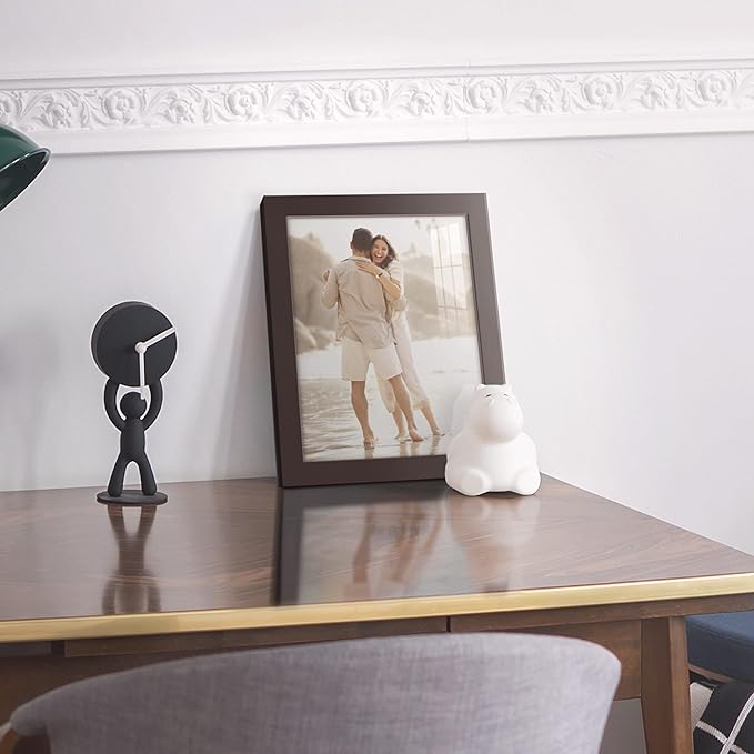 Renditions Gallery 8x10 inch Picture Frame High-end Modern Style, Made of Solid Wood and High Definition Glass Ready for Wall and Tabletop Photo Display, Brown Frame