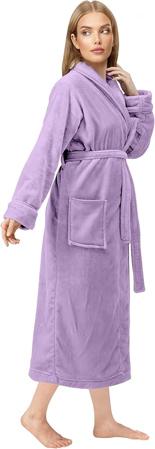 NY Threads Premium Womens Robe, Plush Fleece Long Bath Robe for Women, Fluffy Soft Women's Bathrobe