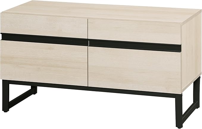 WAMPAT Modern TV Stand for TVs up to 50 inch, TV Entertainment Center Console Table with Storage Cabinet, Wood Media Console for Living Room,Light Oak