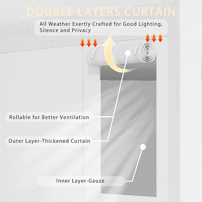 Walsunny Carport 10x20ft Heavy Duty Carport Canopy with Roll-up Ventilated Windows, Portable Garage with Removable Sidewalls, Car Canopy with All-Season Tarp for Car, SUV, Truck, Boat