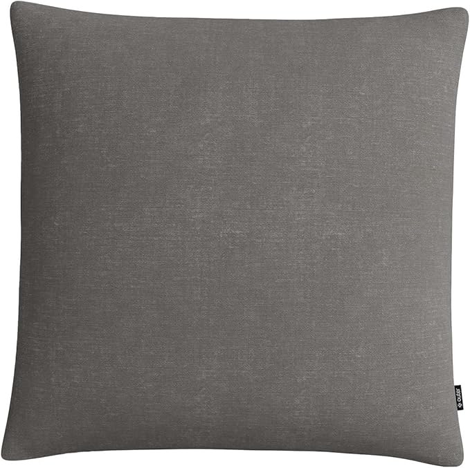 Outer Outdoor Throw Pillow with OuterWeave Performance Fabric, Decorative Outdoor Pillow for Patio & Outdoor Furniture, Includes Machine Washable Pillow Cover and Insert - Dark Pebble Gray, 20"x20"