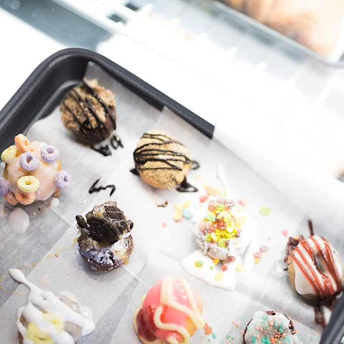 10.9-Inch Nonstick Baking Sheets & Cookie Trays for Oven, 2-Pack PFOA Free Baking Pans Set, Toaster Oven Pans (Black)