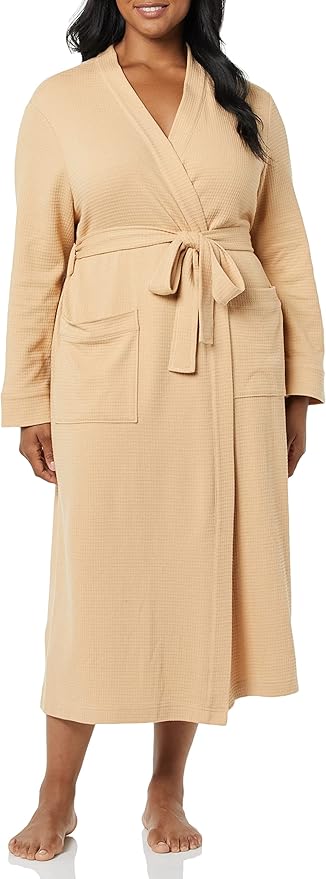 Amazon Essentials Women's Lightweight Waffle Full-Length Robe (Available in Plus Size)