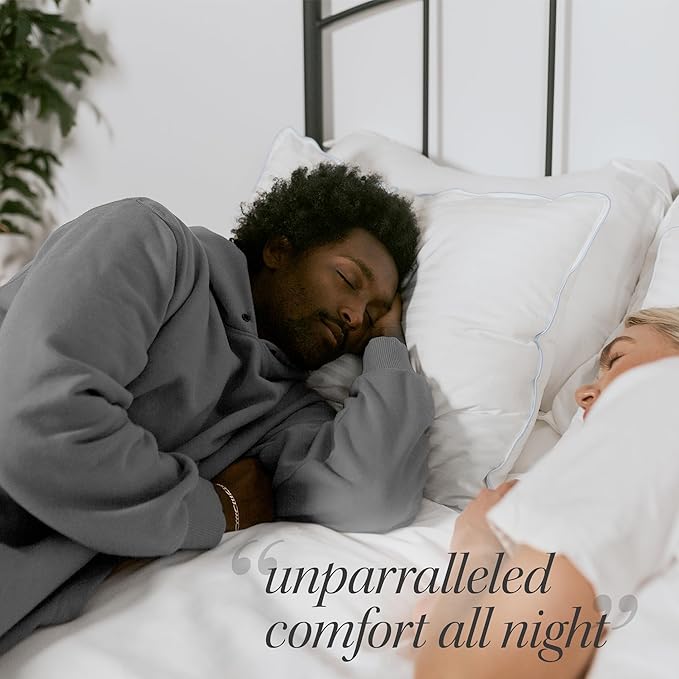 eLuxurySupply 2-Pack Premium Bed Pillows - Medium Density and Medium Loft Ideal for Back and Side Sleepers - 100% Cotton Casing - 20"X28" Standard/Queen Size