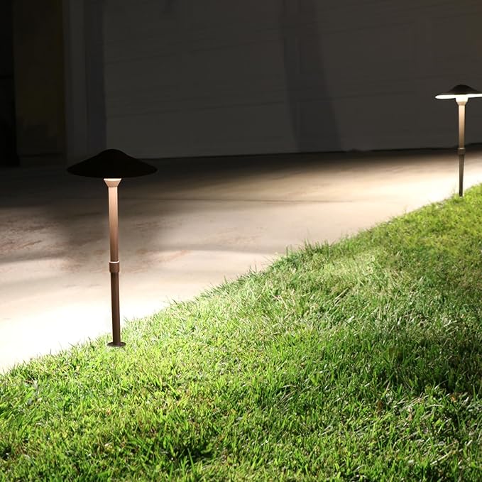 Lumina Lighting® 3W Landscape Lighting 12V Landscape Lights Low Voltage Landscape Path Lights Warm White Waterproof Outdoor Replaceable G4 LED Bulb for Garden Pathway Lawn Yard (Bronze, 2-Pack)