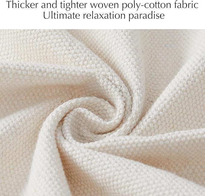 PNAEUT Double Hammocks for Outside, Replacement Outdoor Tree Hammock for Indoor Patio Porch Garden (Beige, Medium)