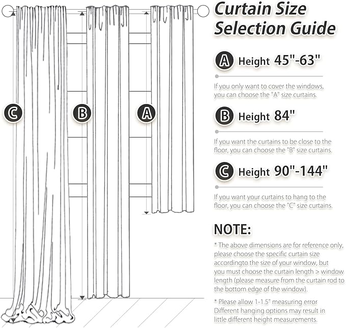 Bedroom 100% Blackout Long Curtains Panels, 1 Pair, 55 inches by 96 Inch, Grey, Triple Weave Energy Saving Thermal Insulated Solid Back Tab Blackout Draperies for Patio