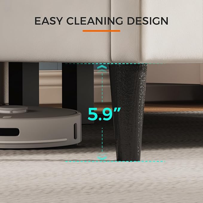 Casaottima Queen Bed Frame, Velvet Upholstered Platform Bed with Headboard, Strong Wooden Slats Support, Noise-Free Mattress Foundation, No Box Spring Needed, Easy Assembly,Vertical Stripe Cream White