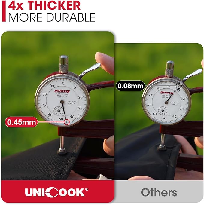 Unicook Grill Cover 55 Inch for Outdoor Grill, Heavy Duty Waterproof BBQ Cover with Side Handles and Air Vents, Weather Resistant, Compatible with Weber Charbroil Nexgrill Kenmore Gas BBQs, Black