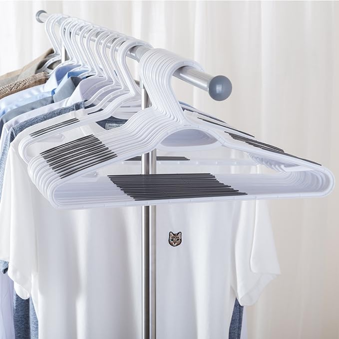 30 Pack Bendable Plastic Hangers Light-Weight Non-Slip Clothes/Suit Hangers(Grey)