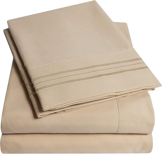 1500 Supreme Collection Extra Soft RV Short Queen Sheets Set, Taupe - Luxury Bed Sheets Set with Deep Pocket Wrinkle Free Hypoallergenic Bedding, Over 40 Colors, RV Short Queen Size, Taupe