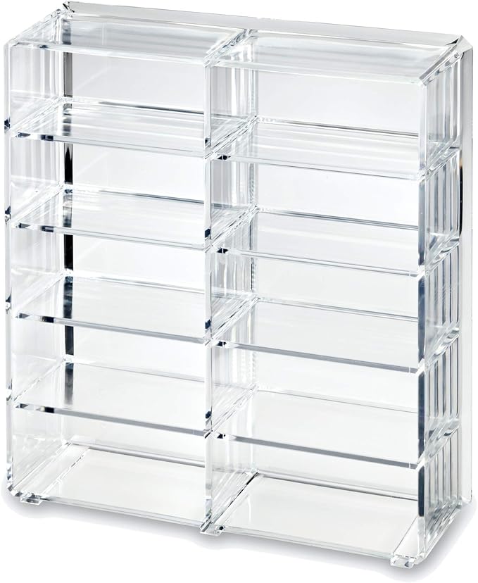 BY ALEGORY Acrylic Makeup Compact Organizer Large Drawer Display Case Storage for Blush Bronzer Powder Beauty Cosmetic Refillable Container Tray (2)