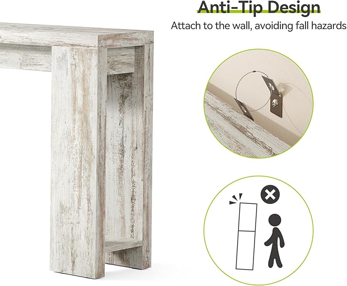 LITTLE TREE 70.9-Inch Entryway Table, Long Narrow Farmhouse Sofa Console Table for Living Room, Hallway