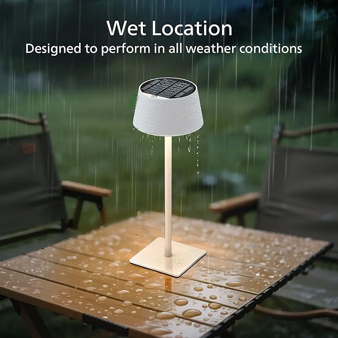 Philips Solar Outdoor Table Lamp, Portable LED Desk Light,Cordless Battery-Operated，2 Adjustable Height, Touch Control & Stepless Dimming Night Light，Waterproof for Garden, Bedroom