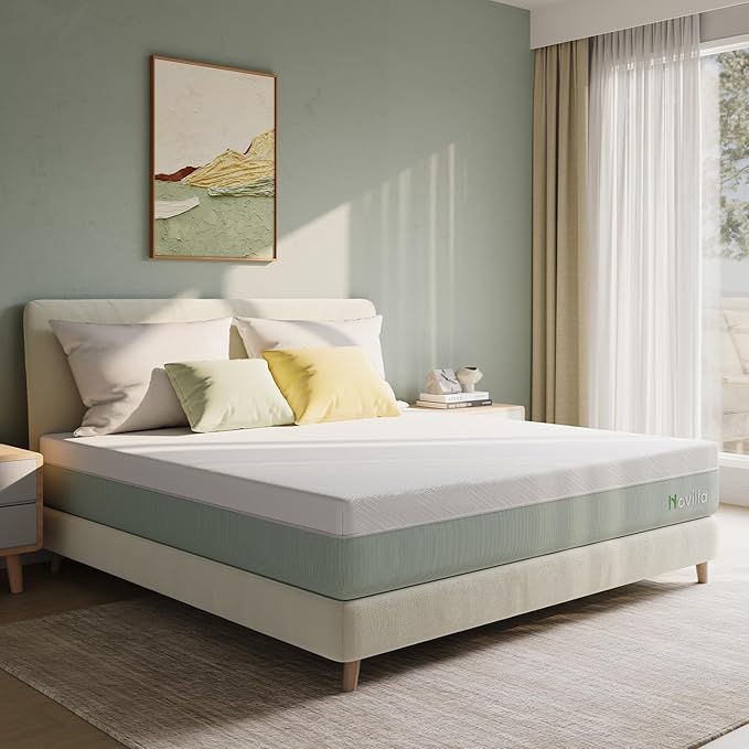 Novilla Twin XL Mattress,10 Inch Gel Memory Foam Mattress for Suppotive &Pressure Relieving, Medium Firm Feel in a Box,Bliss