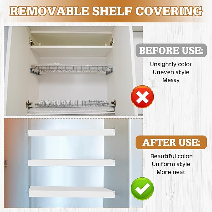 Hoolerry 5 Pcs Wire Shelf Covers Foamed PVC Wire Rack Covers for Removable Closet (Not Wood) Pantry Shelves for Cabinet Bathroom Kitchen Shelving Decoration(White,31x12 Inch)