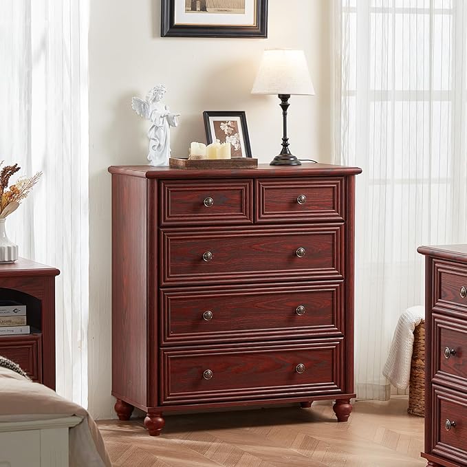 Farmhouse Dressers & Night Stand Set of 3, Wood 54" Wide 7 Drawer Dresser & 35.5"Tall Chest of Drawers, 18" with Charging Station Nightstand, Bedroom Furniture Dresser Set for Home Living Room Hallway