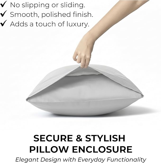 100% Natural Cotton Bed Sheets | 500 TC Single-Ply Sateen Weave Cal King Sheet Set | Breathable & Hypoallergenic Solid 4-Piece Bedding with Deep Pocket Fitted, Flat, Pillowcase | Grey