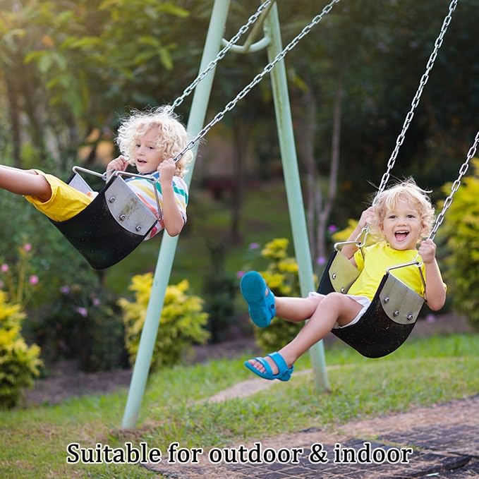 Hammock Chair Chain, 2 Pack 44in Hanging Swing Chain with 4 Carabiners, 660LB Capacity Heavy Duty Hammock Hanging Kit for Punching Bags, Swing Hangers, Porch, Patio, Playground Indoor Outdoor (Silver)