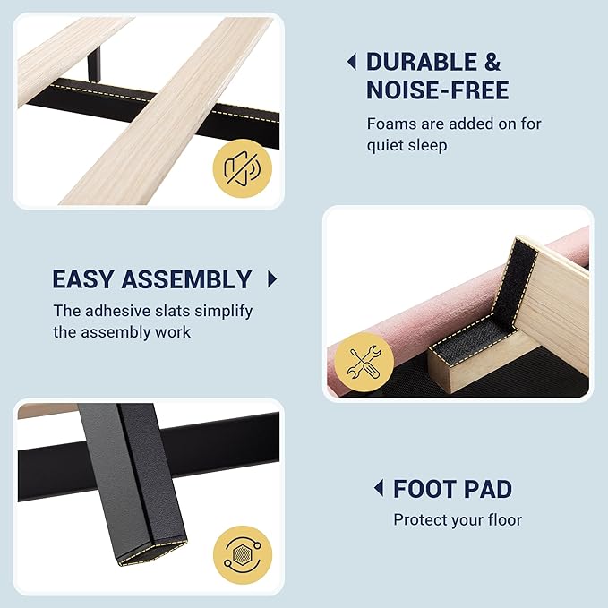 Allewie Queen Size Velvet Platform Bed Frame with Vertical Tufted Wingback Headboard, Easy Assembly, Under Bed Storage, No Box Spring Required, Modern Style, Pink