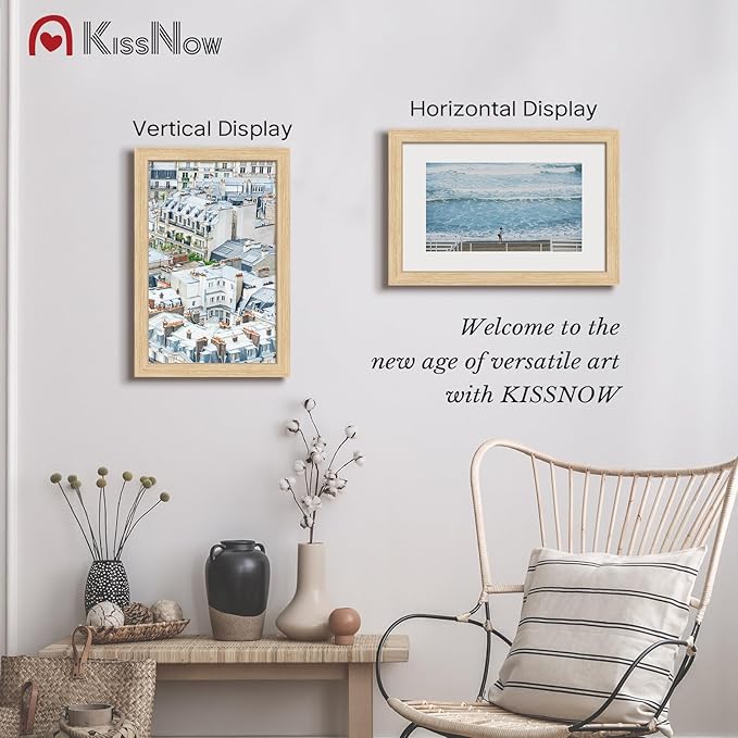 11x17 Picture Frame 4 Pack, Natural Oak Wood, Wall Gallery Poster Frame