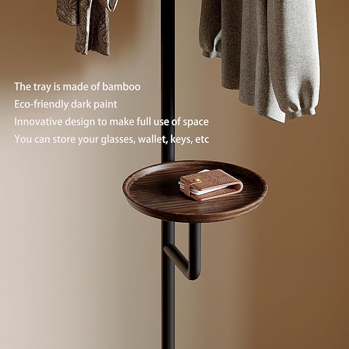 Coat rack freestanding Metal coat rack stand with round storage tray & Marble Base for Bags Hats Scarfs Purses Coat Hanger Stand Coat Tree for Home Office Hall Entryway