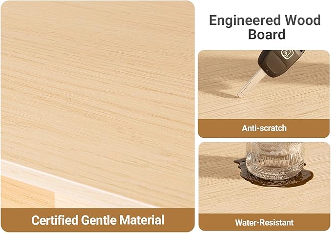 Claiks Boho TV Stand for 70 Inch TV, Modern TV Console with 2 Rattan Storage Cabinets & Adjustable Shelf, Woven TV Stand for Living Room, Oak Color