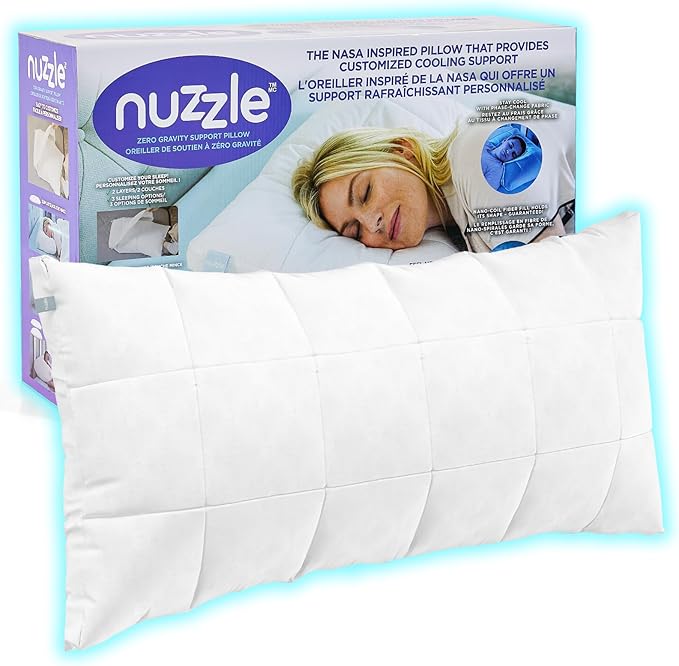 Nuzzle Cooling Adjustable Pillow for Side Sleepers, Luxury King Size Bed Pillow Hotel Collection - Best Adjust Height Soft Firm Pillow for Back, Stomach or Side Sleepers